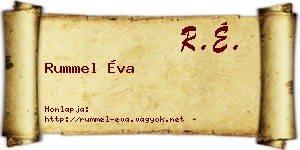Rummel Éva névjegykártya